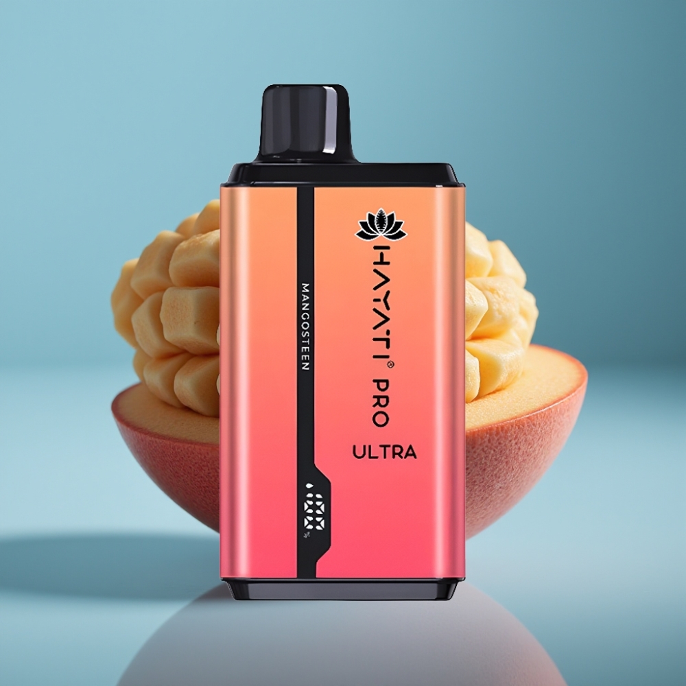 Hayati Pro Ultra 15000 Puffs Jednorazové Vape Mangostán s 850mAh batériou Hayati Pro Ultra 15000 Puffs Mangostán 2×12ml