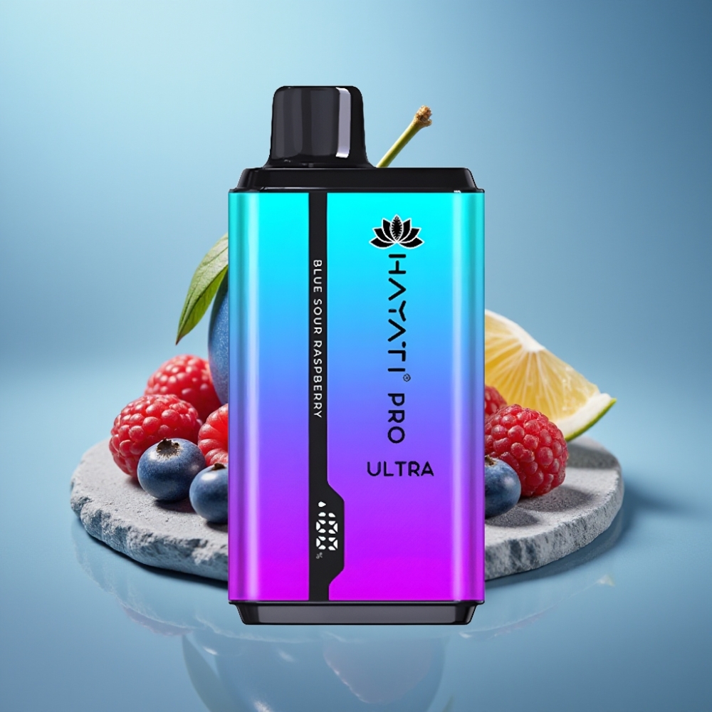Hayati Pro Ultra 15000 Puffs Jednorazové Vape Modrá Kyslá Malina 2×12ml 2