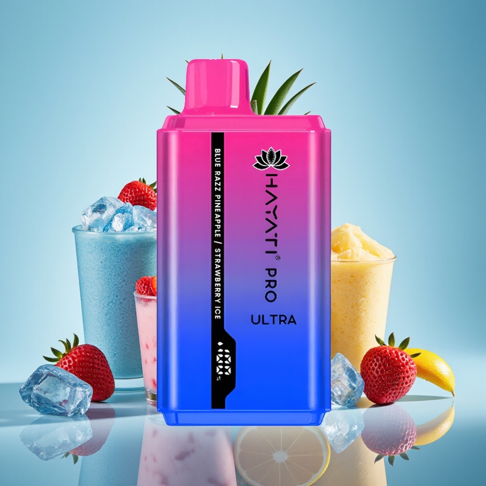 Hayati Pro Ultra 15000 Puffs Jednorazové Vape Modrá Malina Ananás Jahoda Ľad