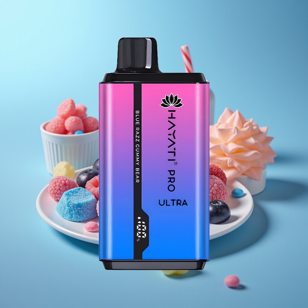 Hayati Pro Ultra 15000 Puffs Jednorazové Vape Modrá Žuvačková Medvedík 2×12ml