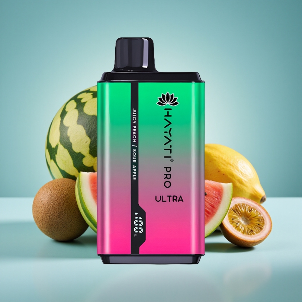 Hayati Pro Ultra 15000 Puffs Jednorazové Vape Vodný melón Kiwi Maracuja 2×12ml