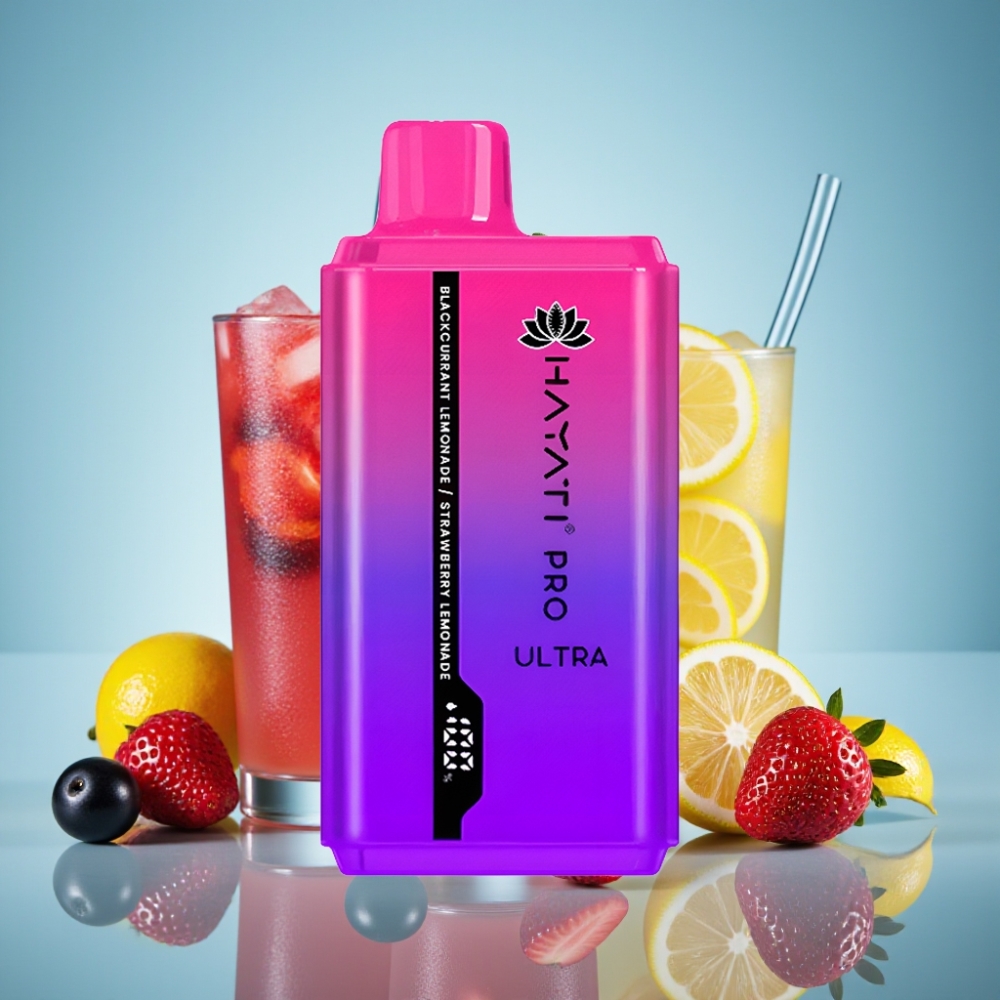 Hayati Pro Ultra 15000 Puffs Jednorazové Vape Čierne ríbezle Citrónová limonáda Jahodová limonáda 2×12ml
