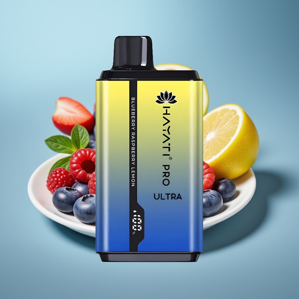 Hayati Pro Ultra 15000 Puffs Jednorazové Vape Čučoriedka Malina Citrón 2×12ml