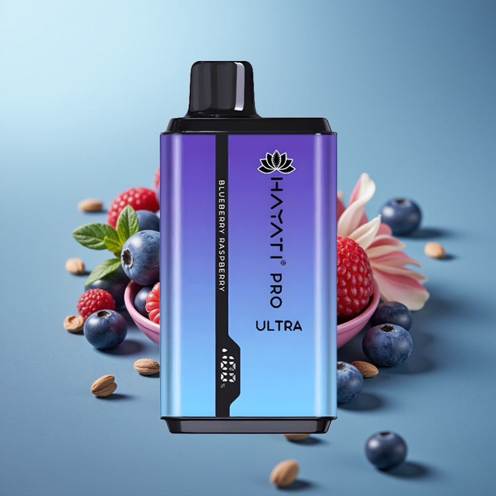Hayati Pro Ultra 15000 Puffs Jednorázová E-cigareta s 850mAh Batériou Čučoriedka-Malina
