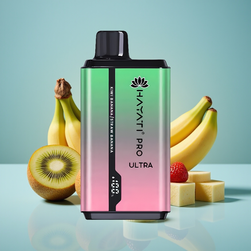 Hayati Pro Ultra 15000 Puffs Jednorázová Vape Kiwi Banán Jahoda Banán 2×12ml