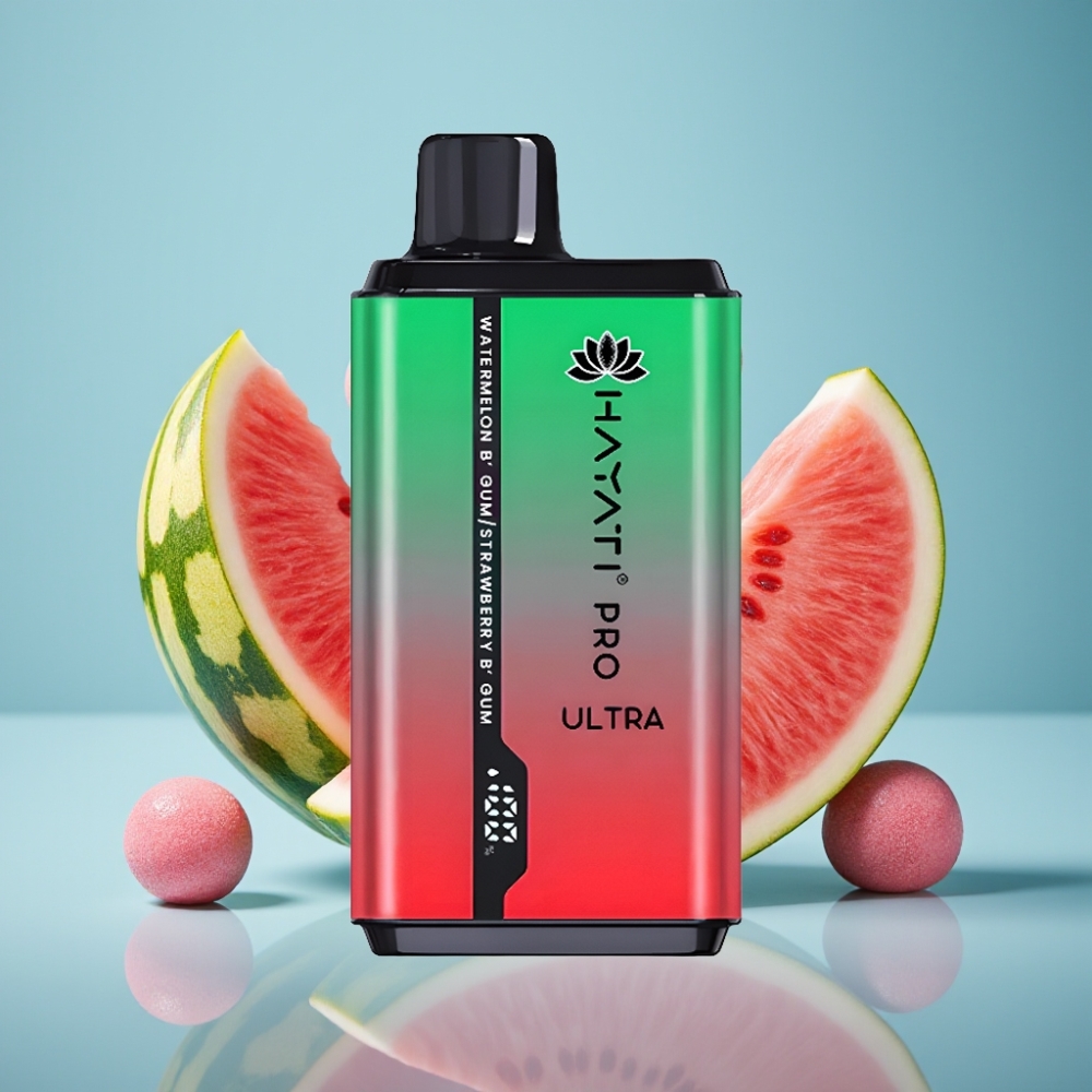Hayati Pro Ultra 15000 Puffs Vodný Melón Žuvačka Jahodová Žuvačka 2×12ml