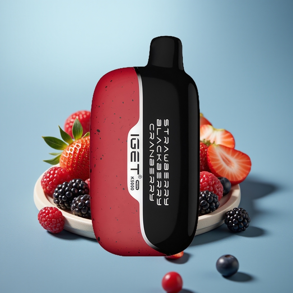 IGET Moon K5000 Puffs Jednorázová E-cigareta Jahoda Čučoriedka Brusnica 5000 Puffov Mesh Cievka 135 Ohm