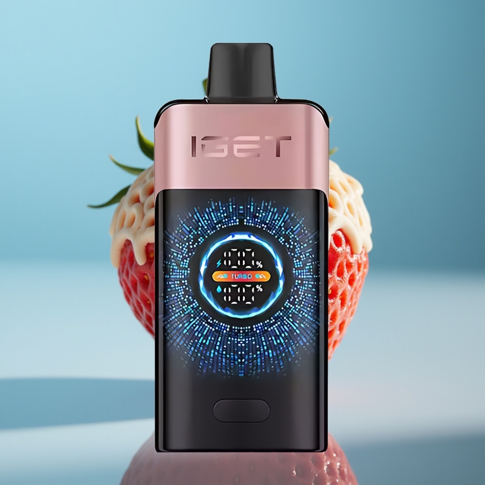IGET ONE 12000 Puffs Jednorázová E-cigareta Chupa Chups Jahoda s 2700 mAh Batériou