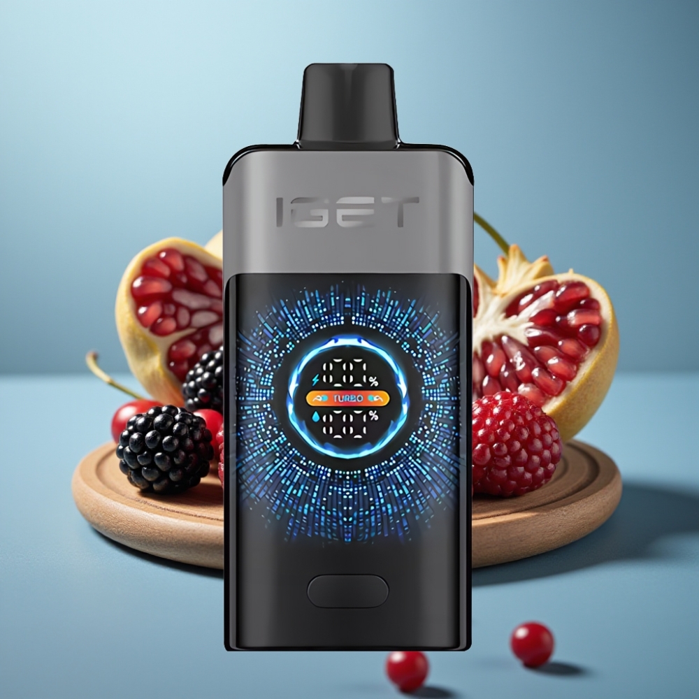 IGET ONE 12000 Puffs Jednorázová Vape Čučoriedka Čerešňa Granátové Jablko 2700 mAh