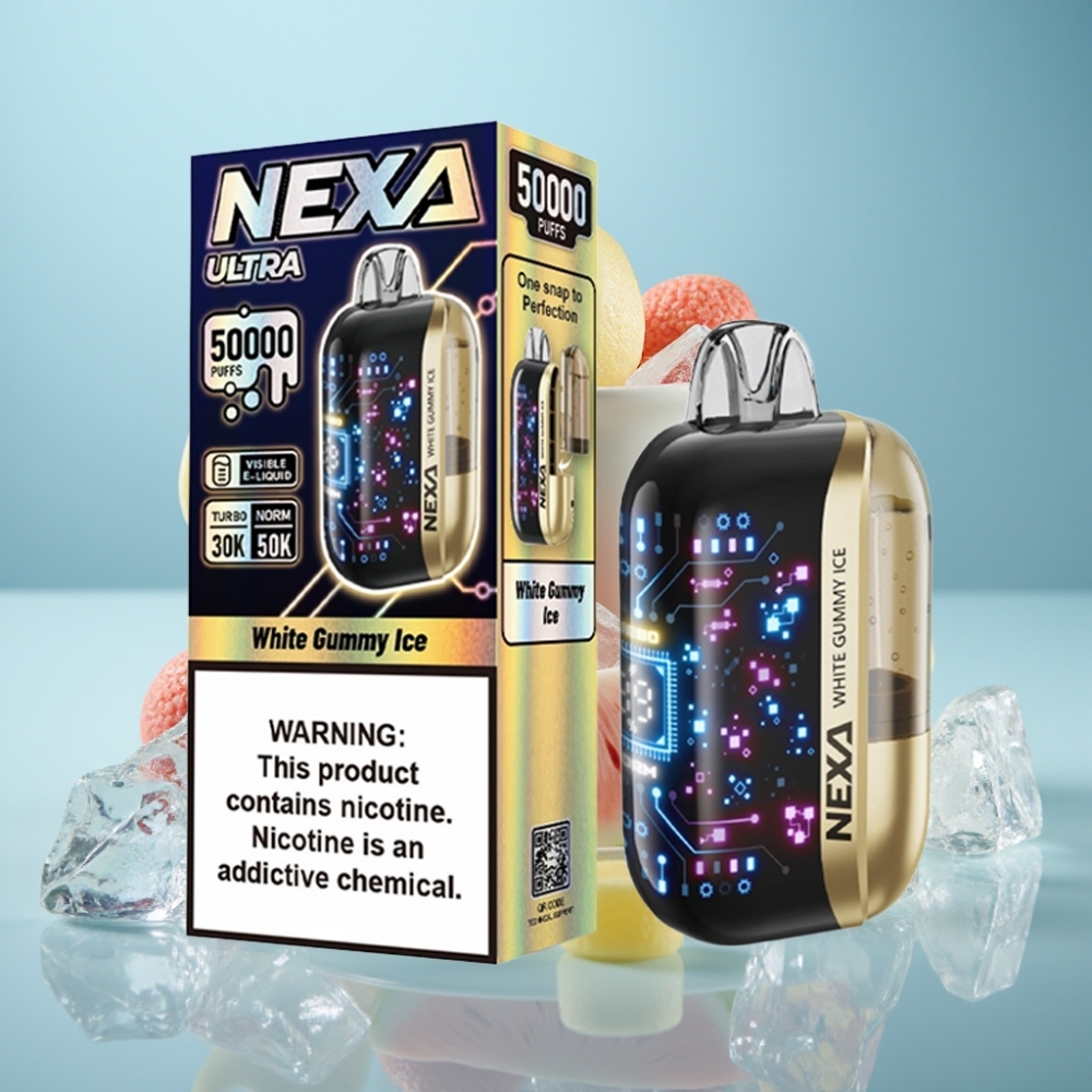 NEXA Ultra 50K Jednorazové Vape Biela Žuvačková Zmrzlina 20ml 5 Nikotínu