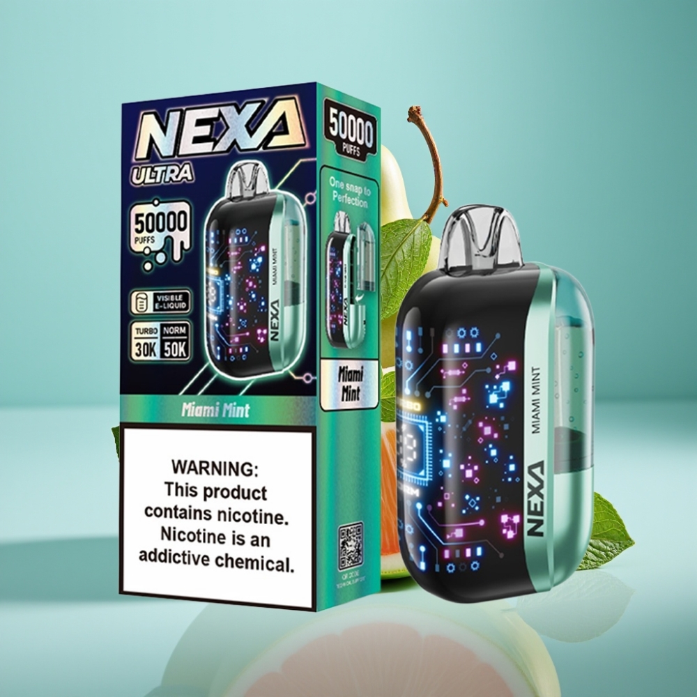 NEXA Ultra 50K Jednorazové Vape Miami Mätová Menta 20ml/5 NEXA Ultra 50000 Puffs Jednorazové Vape Miami Mätová Menta 800mAh