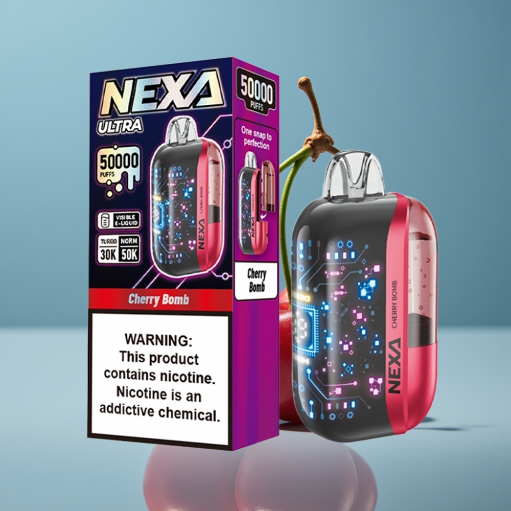 NEXA Ultra 50K Jednorazové Vape Čerešňový Bomp 20ml 5 Nikotín