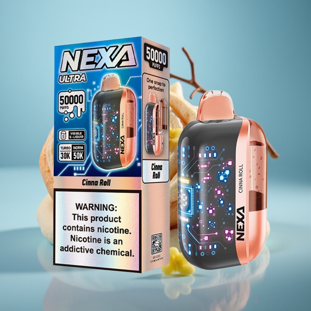 NEXA Ultra 50K Jednorazové Vape Škorica s 20ml a 800mAh NEXA Ultra 50000 Puffs Jednorazové Vape Cinna Roll s 5 nikotínu