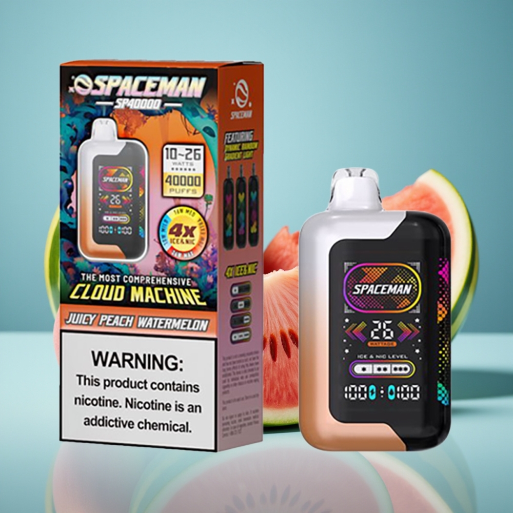 SMOK SPACEMAN SP40000 Bezníkotínová Jednorazové Vape Šťavnatá Broskyňa Vodný Melón 1000mAh