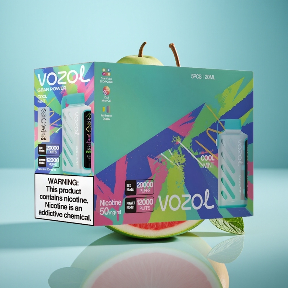 VOZOL Gear Power 20000 Puffs Jednorazové Vape Chladivá Mäta 20mL SiLC Tech