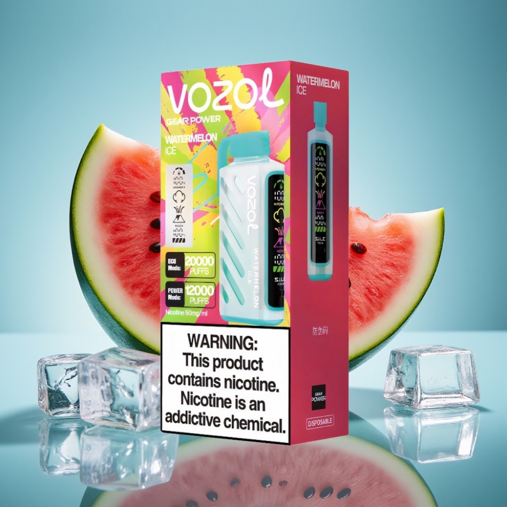 VOZOL Gear Power 20000 Puffs Jednorazové Vape Vodný melón Ice s 20mL a SiLC Tech