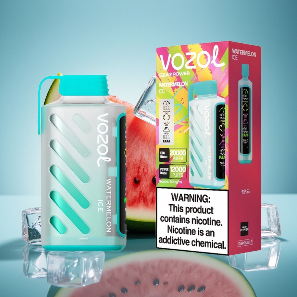 VOZOL Gear Power 20000 Puffs Jednorazové Vape Vodný melón Ice s 20mL a SiLC Tech