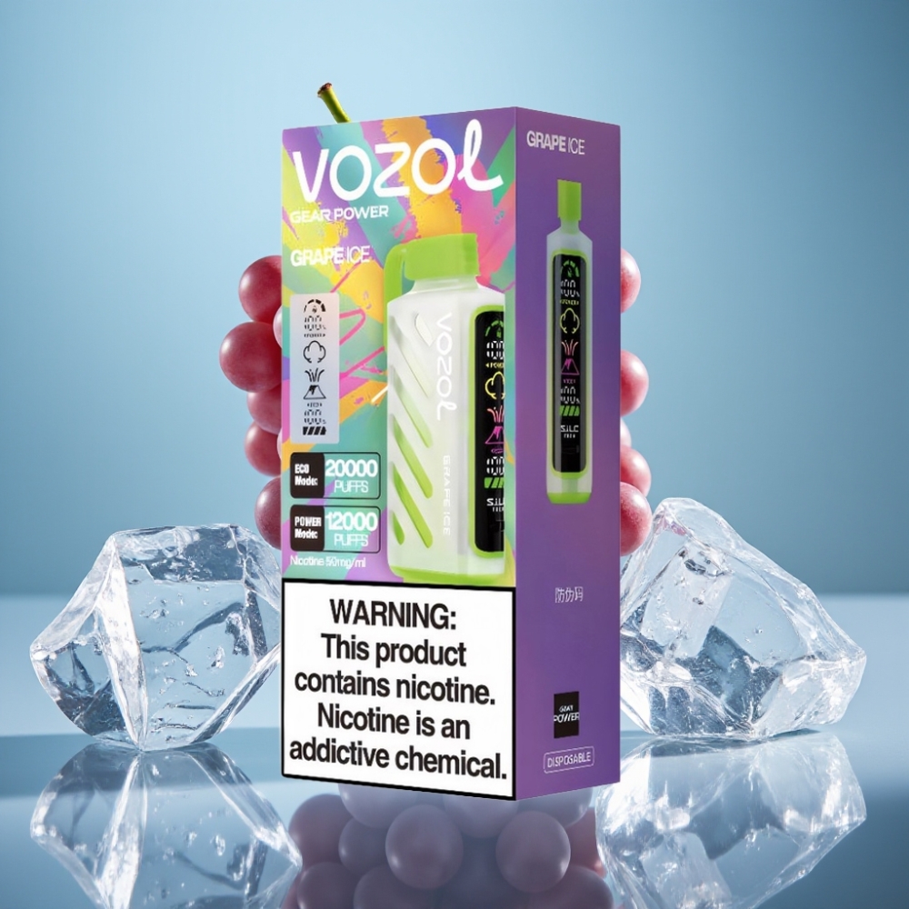 VOZOL Gear Power 20000 Puffs Jednorázová E-cigareta Hroznový Ľad s SiLC Tech a 20mL