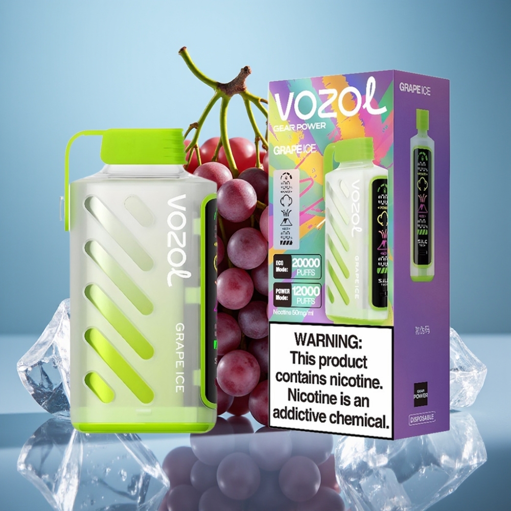 VOZOL Gear Power 20000 Puffs Jednorázová E-cigareta Hroznový Ľad s SiLC Tech a 20mL