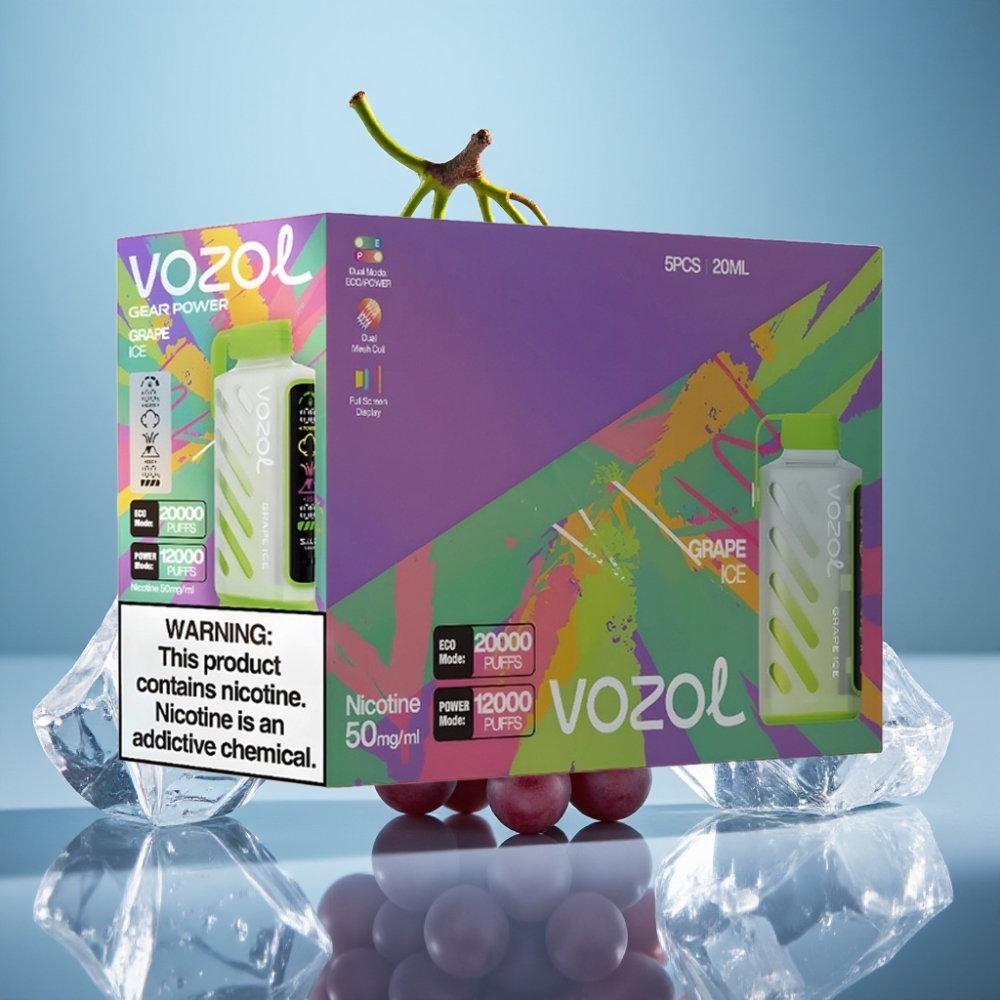 VOZOL Gear Power 20000 Puffs Jednorázová E-cigareta Hroznový Ľad s SiLC Tech a 20mL