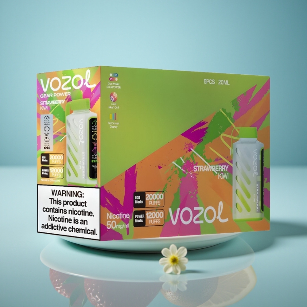 VOZOL Gear Power 20000 Puffs Jednorázová E-cigareta Jahoda-Kívi 20mL 5 Nikotín
