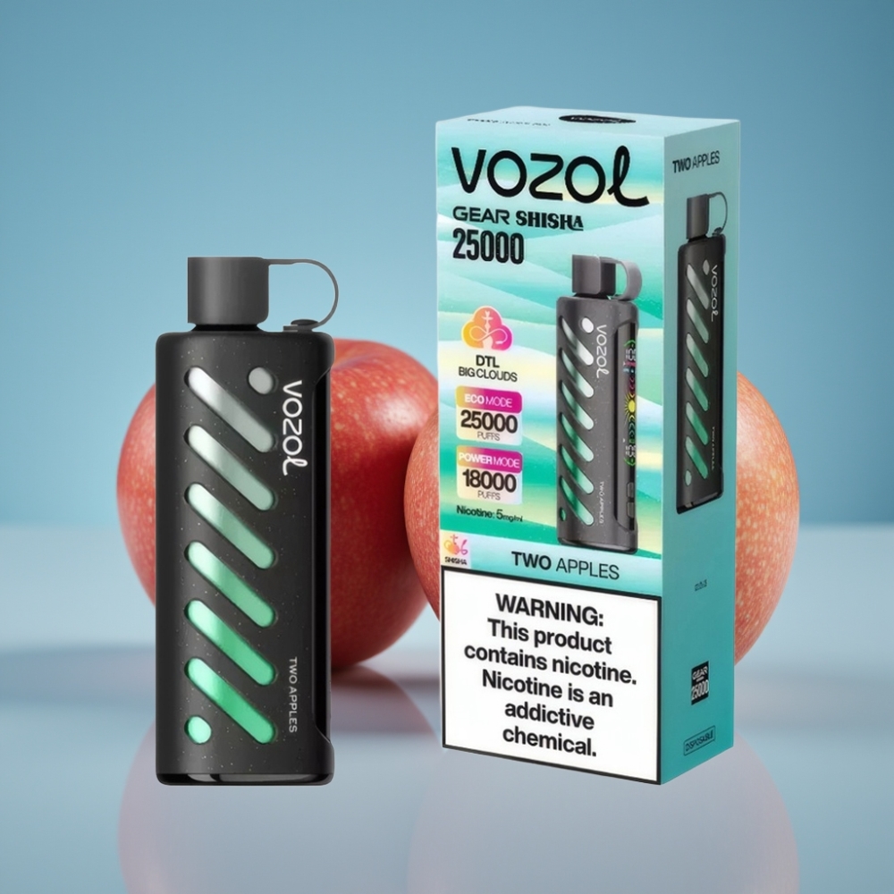 VOZOL Gear Shisha 25000 Puffs Dvojité Jablká SiLC Tech 1000mAh