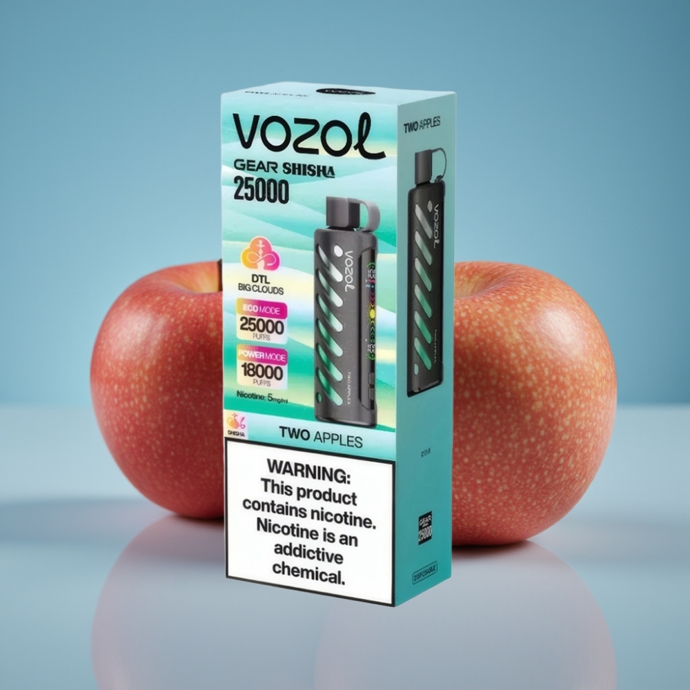 VOZOL Gear Shisha 25000 Puffs Dvojité Jablká SiLC Tech 1000mAh