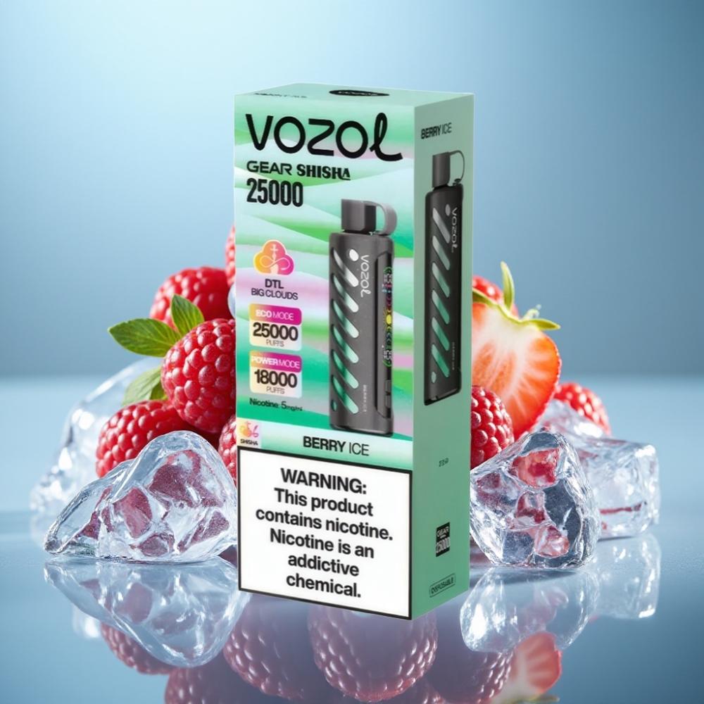 VOZOL Gear Shisha 25000 Puffs Jednorazové Vape Bobuľový ľad a 30 chutí 1000mAh