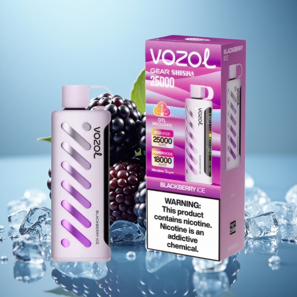VOZOL Gear Shisha 25000 Puffs Jednorazové Vape Čučoriedková Mätová a 30 Príchutí 1000mAh