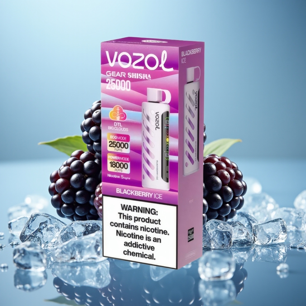 VOZOL Gear Shisha 25000 Puffs Jednorazové Vape Čučoriedková Mätová a 30 Príchutí 1000mAh