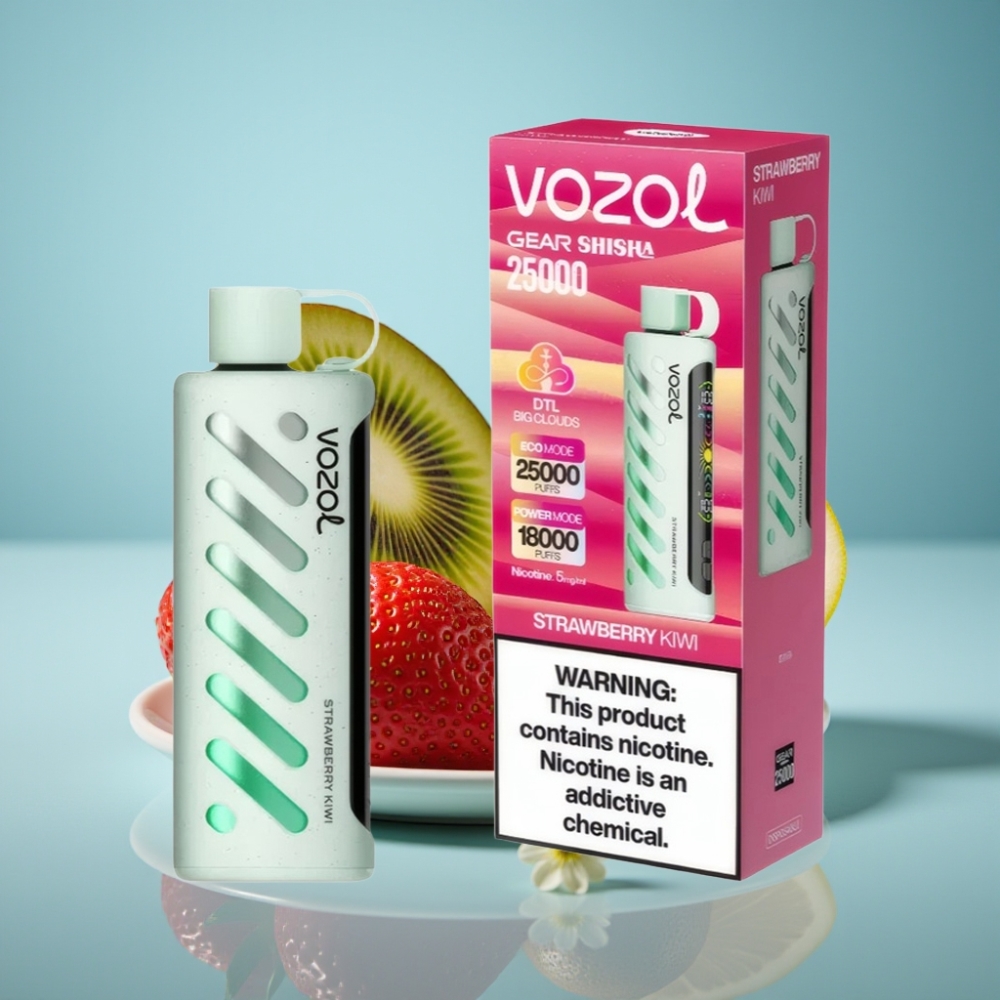 VOZOL Gear Shisha 25000 Puffs Jednorázová E-cigareta Jahoda-Kívi 5mg/ml