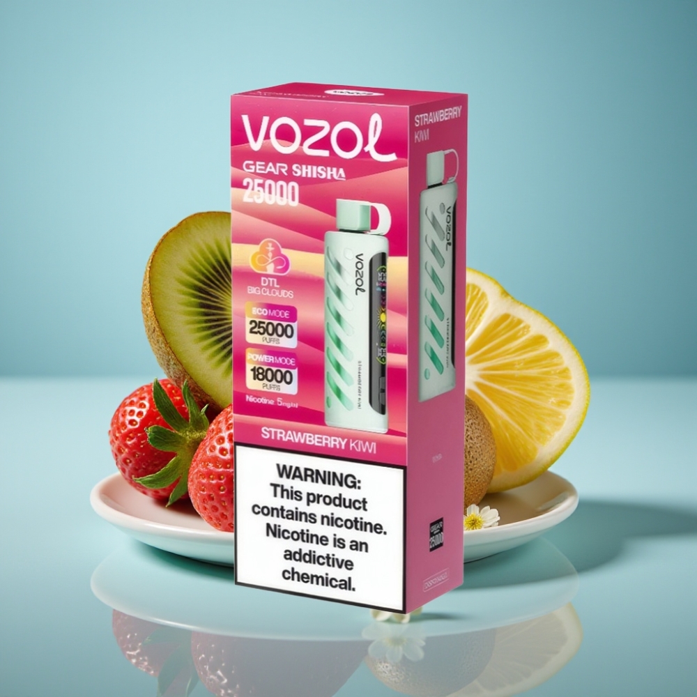 VOZOL Gear Shisha 25000 Puffs Jednorázová E-cigareta Jahoda-Kívi 5mg/ml