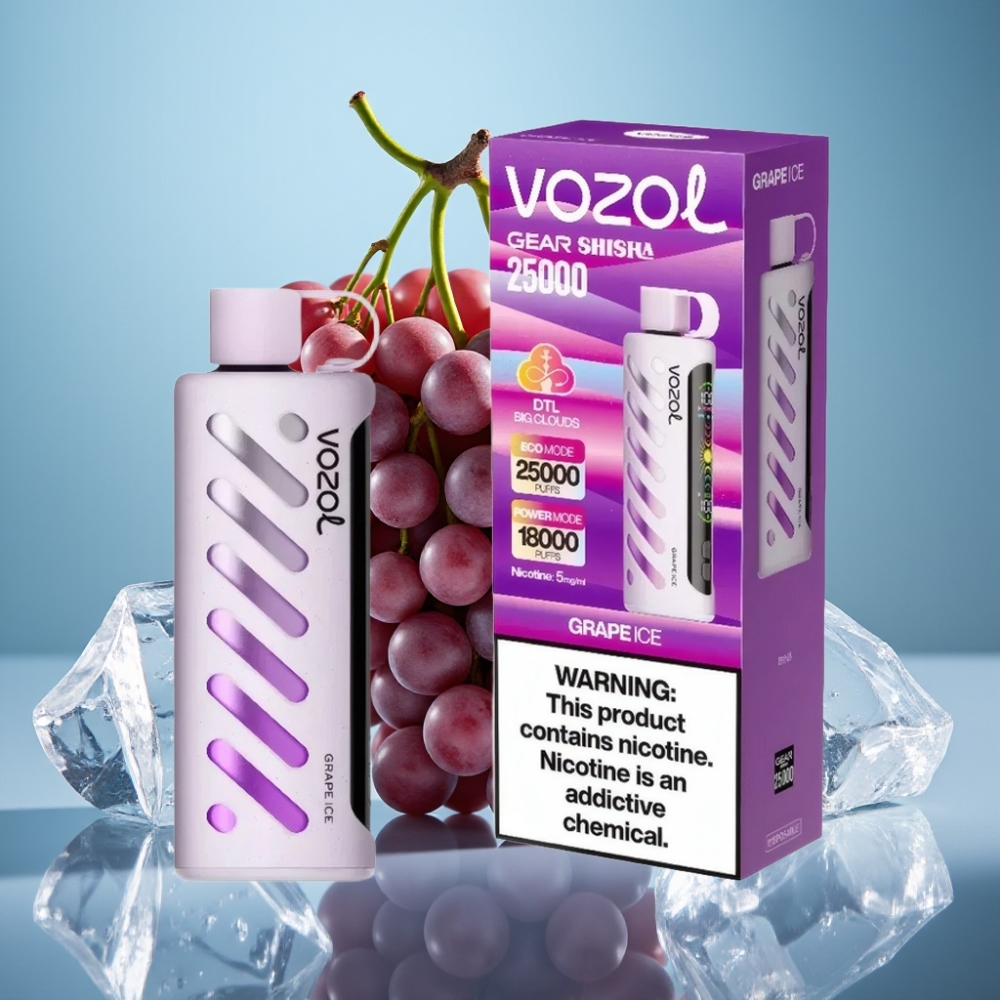 VOZOL Gear Shisha 25000 Puffs Jednorázová Vape Hroznový ľad s 1000mAh Batériou
