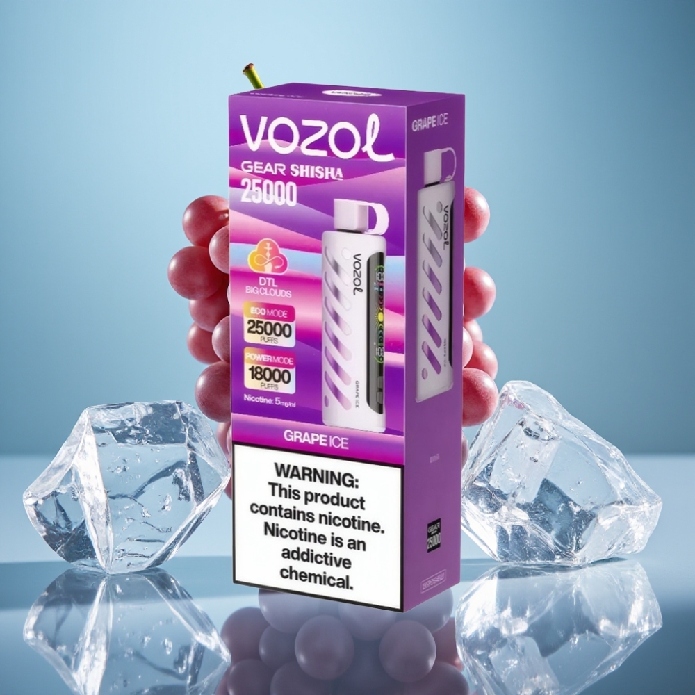 VOZOL Gear Shisha 25000 Puffs Jednorázová Vape Hroznový ľad s 1000mAh Batériou