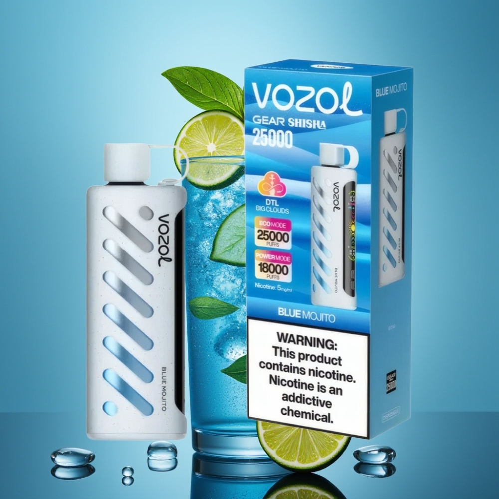 VOZOL Gear Shisha 25000 Puffs Modrá Mojito Dual Mesh VOZOL Gear Shisha 25000 Puffs 30 Príchutí SiLC Tech