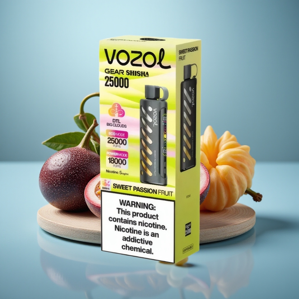 VOZOL Gear Shisha 25000 Puffs Sladké Maracuja a Dual Mesh