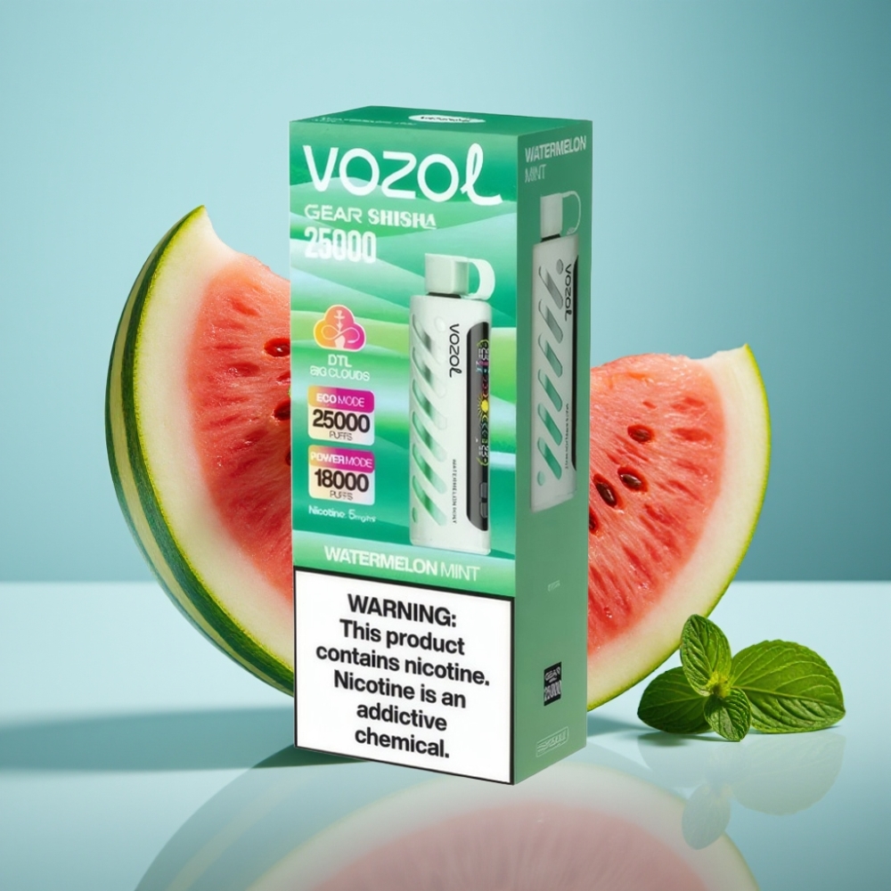 VOZOL Gear Shisha 25000 Puffs Vodový Melón Mätový Jednorazová Vape 1000mAh 5mg/ml