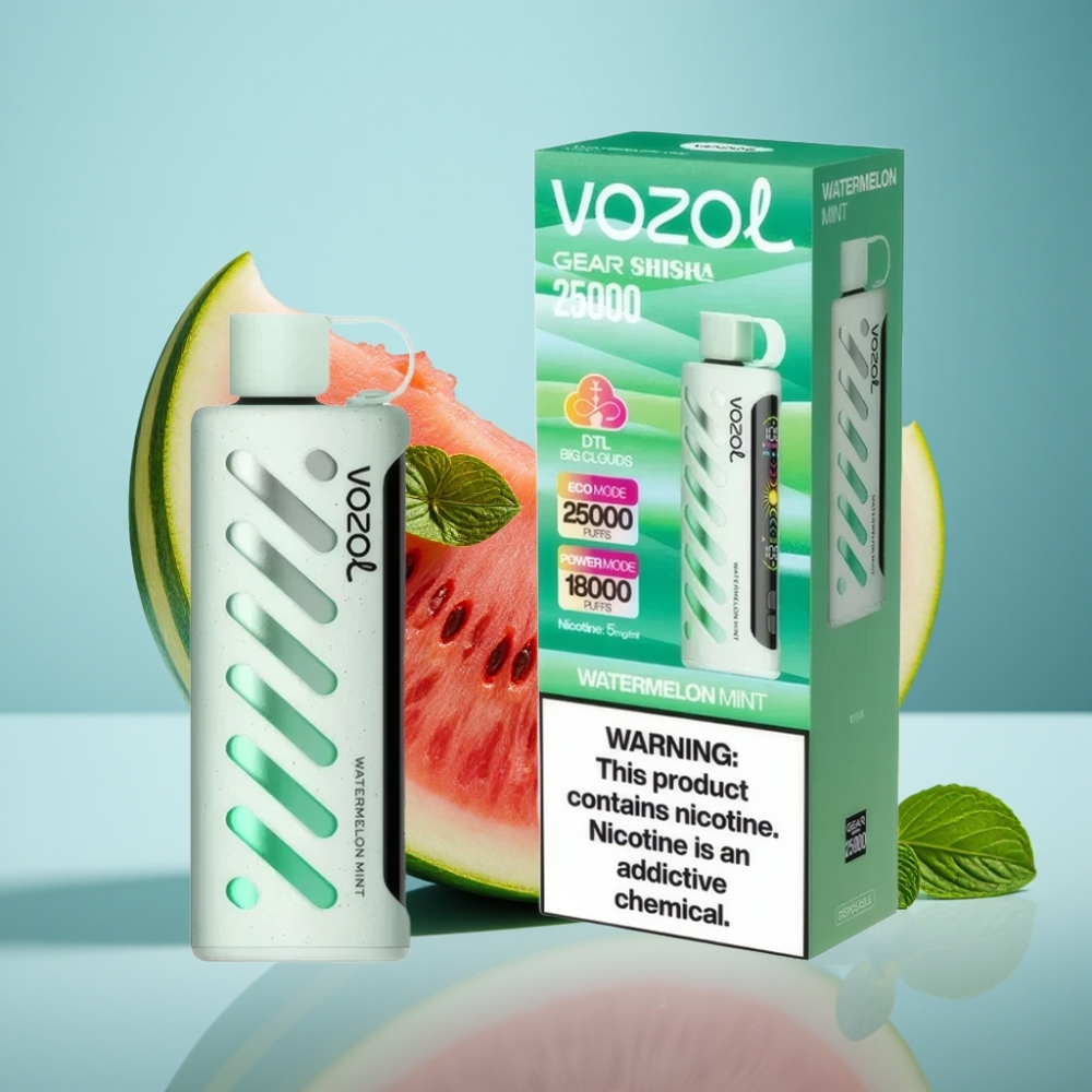VOZOL Gear Shisha 25000 Puffs Vodový Melón Mätový Jednorazová Vape 1000mAh 5mg/ml