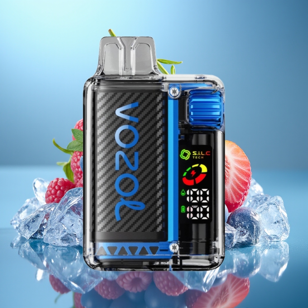 VOZOL Vista 20 000 Puffs Dobíjateľná Eko Vape Modrá Malina Ľad 650mAh OLED