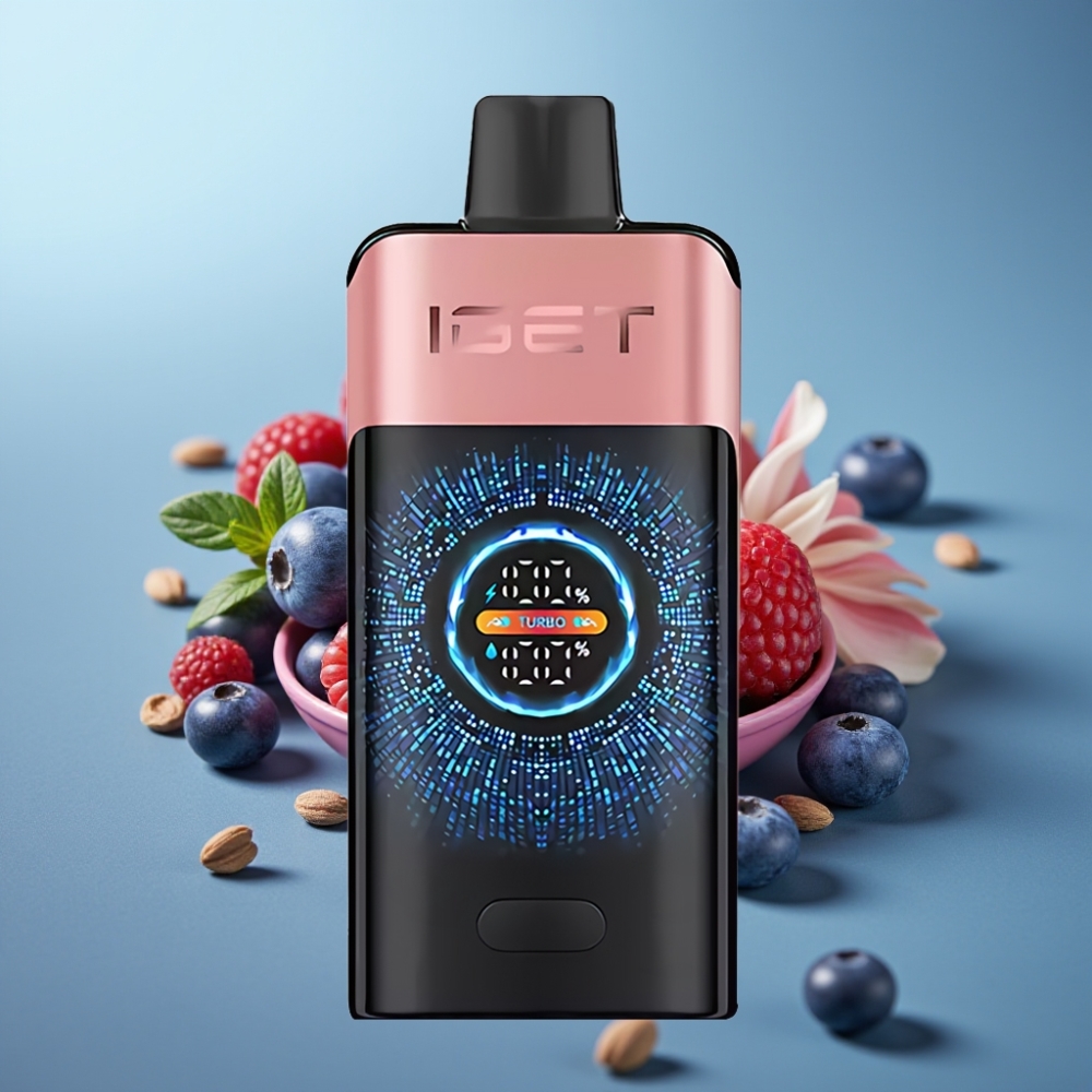 IGET ONE 12000 Puffs Jednorazová E-cigareta Čučoriedka Malina s 2700 mAh Batériou